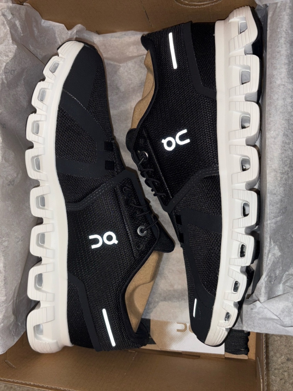 On Running Men’s Black Athletic Shoes with White Cloud Sole